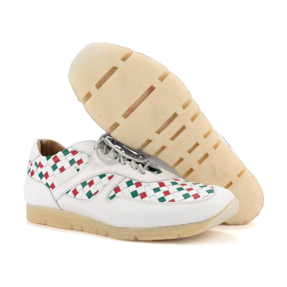 WOVEN SNEAKERS – White Red Green