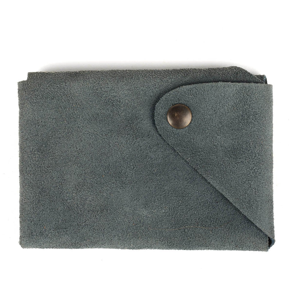 D CARD HOLDER - Suede Blue Grey
