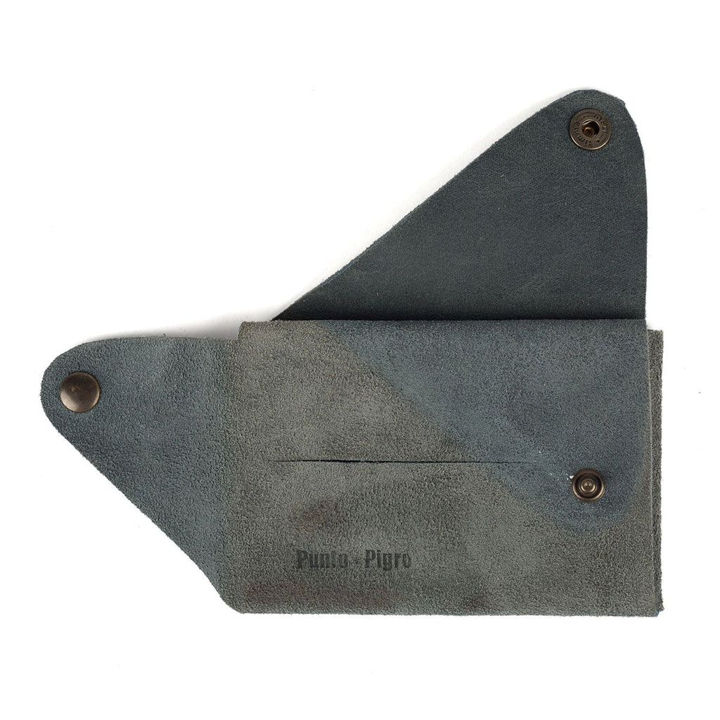 D CARD HOLDER - Suede Blue Grey