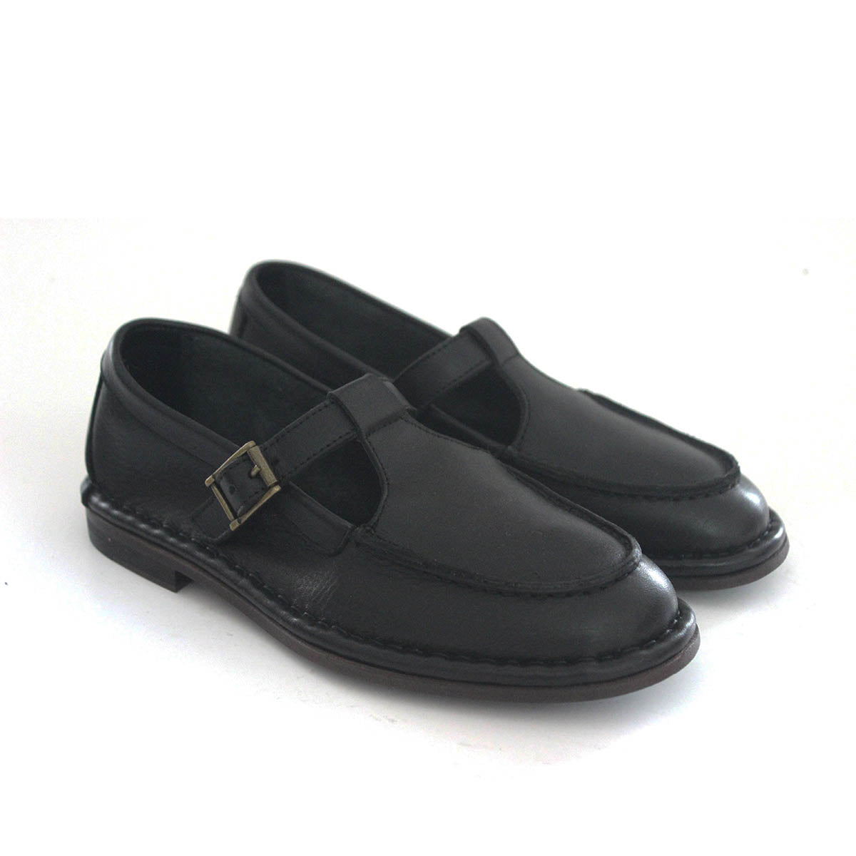 HAND 63 – Leather T-strap shoes