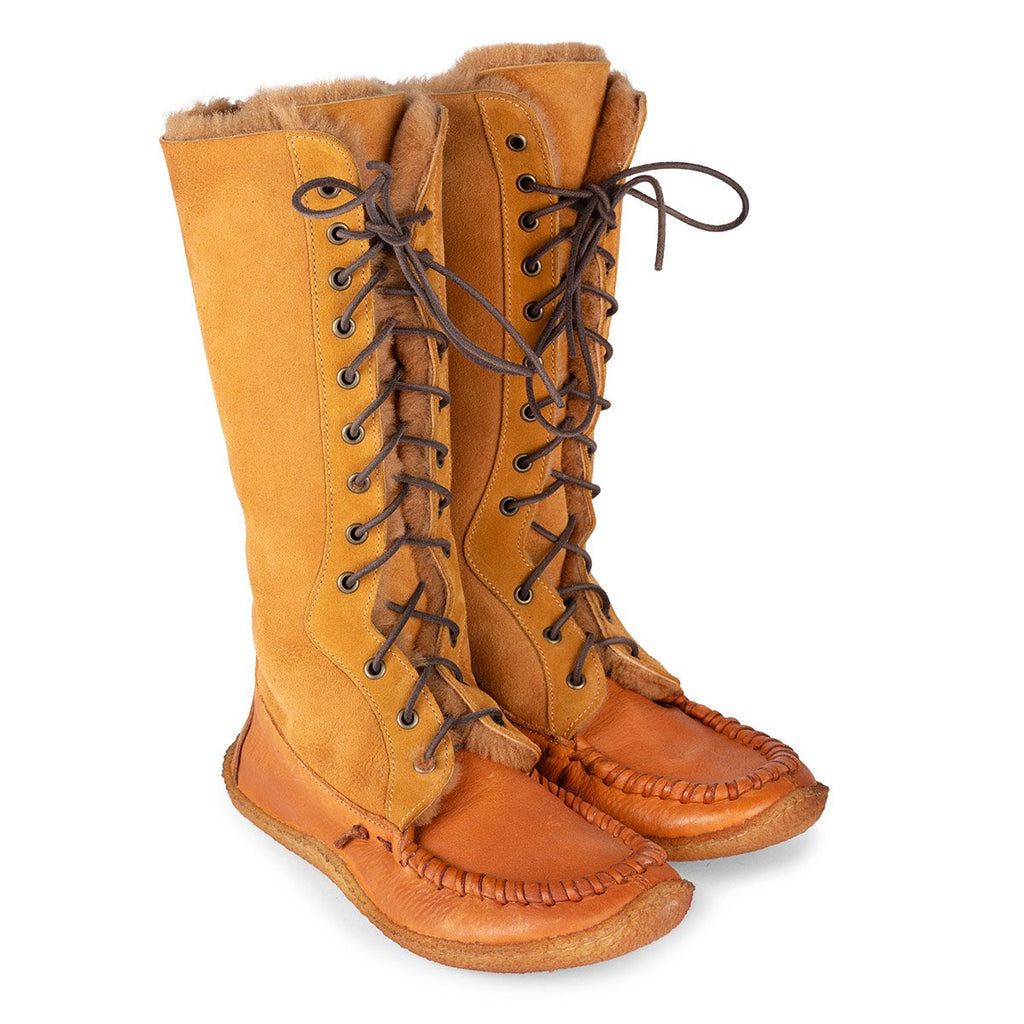 Eschimese Orange– Laced high boots
